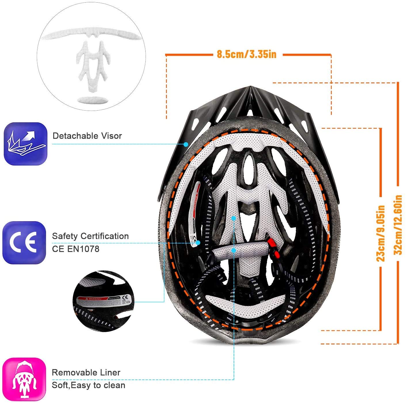 Proberos Bicycle Helmet with Adjustable Lightweight Mountain Bike Racing Helmet for Men and Women (Red) Proberos Bicycle Helmet with Adjustable Lightweight Mountain Bike Racing Helmet for Men and Women (Red)
